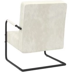 VidaXL Chaise Cantilever Blanc Crème Velours - Blanc 10 VidaXL Chaise Cantilever Blanc Crème Velours - Blanc -Pas Cher Fauteuil Magasin 46375727 4