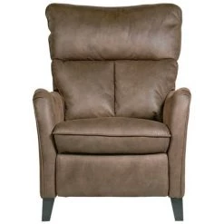 LES TENDANCES Fauteuil De Relaxation Manuel Microfibre Marron Clair Mika -Pas Cher Fauteuil Magasin 46474493 2