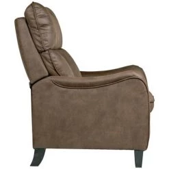 LES TENDANCES Fauteuil De Relaxation Manuel Microfibre Marron Clair Mika -Pas Cher Fauteuil Magasin 46474493 5