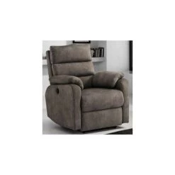 DAFNE ITALIAN DESIGN Fauteuil Relax - Couleur : éléphant - Revêtement : Simili Cuir - Revêtement Déhoussable : Non - Fauteuil à Inclinaison Manuelle. - Dimensions : Cm. Cm. 88x95x99h (DE SÉRIE)