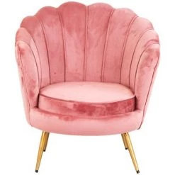 COMPRALO Fauteuil Margherita Velours Rose Pétales De Fleurs -Pas Cher Fauteuil Magasin 46668166 3