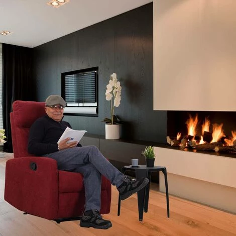 COMPRALO Fauteuil Manuel En Tissu Rela Poltrona Avec Système Inclinable Pour Personnes âgées Samoa Bordeau Poltrona 4 COMPRALO Fauteuil Manuel En Tissu Rela Poltrona Avec Système Inclinable Pour Personnes âgées Samoa Bordeau Poltrona – Image 2