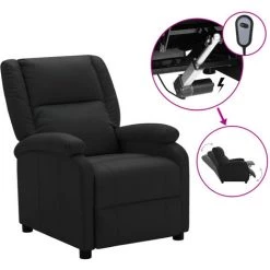 ASUPERMALL Fauteuil TV Electrique Noir Similicuir