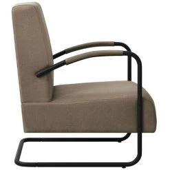 ASUPERMALL Fauteuil Taupe Tissu -Pas Cher Fauteuil Magasin 46885997 5