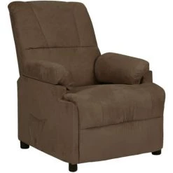 ASUPERMALL Fauteuil Inclinable Marron Similicuir Daim