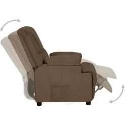 ASUPERMALL Fauteuil Inclinable Marron Similicuir Daim -Pas Cher Fauteuil Magasin 46886019 5