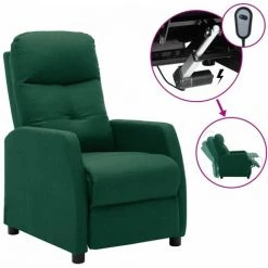 ASUPERMALL Fauteuil Inclinable Electrique Vert Fonce Tissu