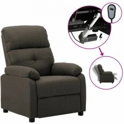 ASUPERMALL Fauteuil Inclinable Electrique Taupe Tissu