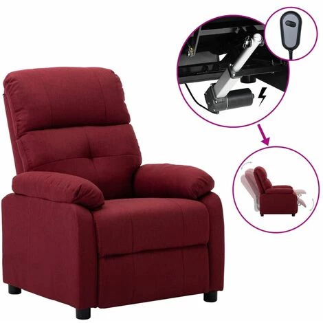 ASUPERMALL Fauteuil Inclinable Electrique Rouge Bordeaux Tissu 3 ASUPERMALL Fauteuil Inclinable Electrique Rouge Bordeaux Tissu