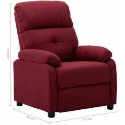 ASUPERMALL Fauteuil Inclinable Electrique Rouge Bordeaux Tissu 11 ASUPERMALL Fauteuil Inclinable Electrique Rouge Bordeaux Tissu -Pas Cher Fauteuil Magasin 46886051 5