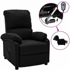 ASUPERMALL Fauteuil Inclinable Electrique Noir Tissu