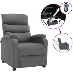 ASUPERMALL Fauteuil Inclinable Electrique Gris Clair Tissu