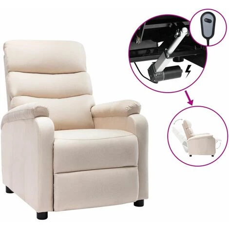 ASUPERMALL Fauteuil Inclinable Electrique Creme Tissu 3 ASUPERMALL Fauteuil Inclinable Electrique Creme Tissu