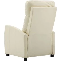ASUPERMALL Fauteuil Inclinable Electrique Creme Similicuir -Pas Cher Fauteuil Magasin 46886086 4