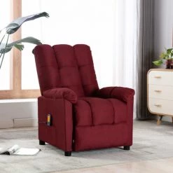 ASUPERMALL Fauteuil Inclinable De Massage Rouge Bordeaux Tissu