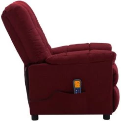 ASUPERMALL Fauteuil Inclinable De Massage Rouge Bordeaux Tissu -Pas Cher Fauteuil Magasin 46886095 4