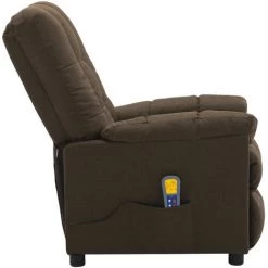 ASUPERMALL Fauteuil Inclinable De Massage Marron Tissu -Pas Cher Fauteuil Magasin 46886105 4