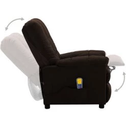 ASUPERMALL Fauteuil Inclinable De Massage Marron Fonce Tissu -Pas Cher Fauteuil Magasin 46886109 5