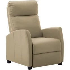 ASUPERMALL Fauteuil Inclinable Cappuccino Similicuir