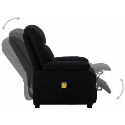 ASUPERMALL Fauteuil De Massage Noir Tissu -Pas Cher Fauteuil Magasin 46886148 4