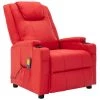 ASUPERMALL Fauteuil De Massage Inclinable Rouge Similicuir -Pas Cher Fauteuil Magasin 46886157 1