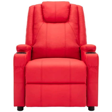 ASUPERMALL Fauteuil De Massage Inclinable Rouge Similicuir 5 ASUPERMALL Fauteuil De Massage Inclinable Rouge Similicuir – Image 3