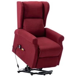 ASUPERMALL Fauteuil De Massage Inclinable Rouge Bordeaux Tissu -Pas Cher Fauteuil Magasin 46886160 2
