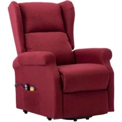 ASUPERMALL Fauteuil De Massage Inclinable Rouge Bordeaux Tissu -Pas Cher Fauteuil Magasin 46886160 3