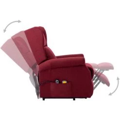 ASUPERMALL Fauteuil De Massage Inclinable Rouge Bordeaux Tissu -Pas Cher Fauteuil Magasin 46886160 5