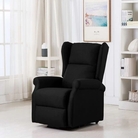 ASUPERMALL Fauteuil De Massage Inclinable Noir Tissu 3 ASUPERMALL Fauteuil De Massage Inclinable Noir Tissu
