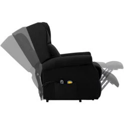 ASUPERMALL Fauteuil De Massage Inclinable Noir Tissu 11 ASUPERMALL Fauteuil De Massage Inclinable Noir Tissu -Pas Cher Fauteuil Magasin 46886164 5