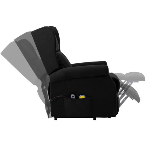 ASUPERMALL Fauteuil De Massage Inclinable Noir Tissu 7 ASUPERMALL Fauteuil De Massage Inclinable Noir Tissu â Image 5