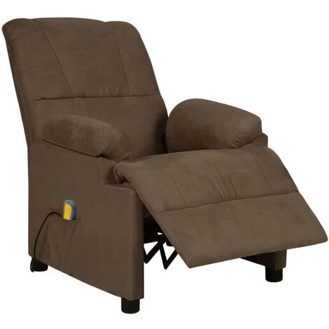ASUPERMALL Fauteuil De Massage Inclinable Marron Similicuir Daim 6 ASUPERMALL Fauteuil De Massage Inclinable Marron Similicuir Daim – Image 4