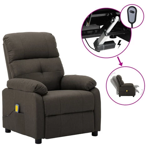 ASUPERMALL Fauteuil De Massage Inclinable Electrique Taupe Tissu 3 ASUPERMALL Fauteuil De Massage Inclinable Electrique Taupe Tissu
