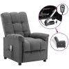 ASUPERMALL Fauteuil De Massage Inclinable Electrique Gris Clair Tissu -Pas Cher Fauteuil Magasin 46886193 1