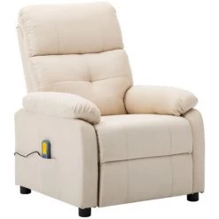 ASUPERMALL Fauteuil De Massage Creme Tissu