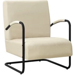ASUPERMALL Fauteuil Creme Tissu