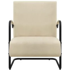 ASUPERMALL Fauteuil Creme Tissu -Pas Cher Fauteuil Magasin 46886234 4