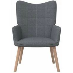 ASUPERMALL Chaise De Relaxation Et Tabouret 62x68,5x96 Cm Gris Fonce Tissu -Pas Cher Fauteuil Magasin 46889681 3