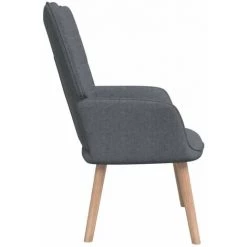ASUPERMALL Chaise De Relaxation Et Tabouret 62x68,5x96 Cm Gris Fonce Tissu -Pas Cher Fauteuil Magasin 46889681 4