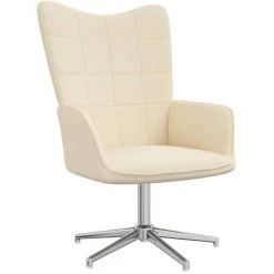 ASUPERMALL Chaise De Relaxation Creme Tissu