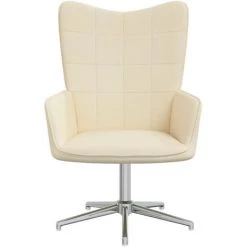 ASUPERMALL Chaise De Relaxation Creme Tissu -Pas Cher Fauteuil Magasin 46889684 3