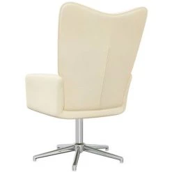 ASUPERMALL Chaise De Relaxation Creme Tissu -Pas Cher Fauteuil Magasin 46889684 5