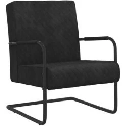 ASUPERMALL Chaise Cantilever Noir Velours