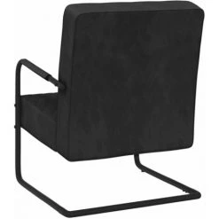 ASUPERMALL Chaise Cantilever Noir Velours -Pas Cher Fauteuil Magasin 46889757 4