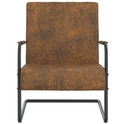 ASUPERMALL Chaise Cantilever Marron Tissu 9 ASUPERMALL Chaise Cantilever Marron Tissu -Pas Cher Fauteuil Magasin 46889758 3