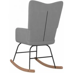 ASUPERMALL Chaise A Bascule Gris Fonce Tissu -Pas Cher Fauteuil Magasin 46889771 4