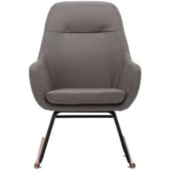 ASUPERMALL Chaise A Bascule Gris Clair Tissu -Pas Cher Fauteuil Magasin 46889774 4