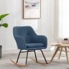 ASUPERMALL Chaise A Bascule Bleu Tissu -Pas Cher Fauteuil Magasin 46889782 1