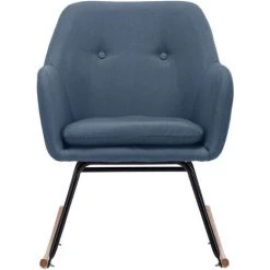 ASUPERMALL Chaise A Bascule Bleu Tissu -Pas Cher Fauteuil Magasin 46889782 4